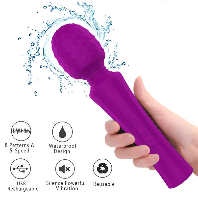 Powerful Clitoris Vibrator AV Magic Wand Stimulator G Spot Massager Dildo Masturbation Adult Game Sex Toy For Women 241105