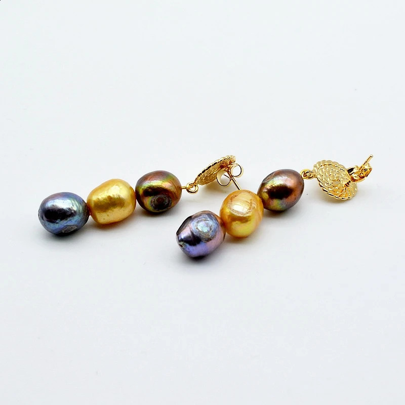 Vintage Womens Earrings Multicolor Natural Pearls Irregular Baroque Pearl Pendants Long Wedding Accessories Fashion Gifts 241105