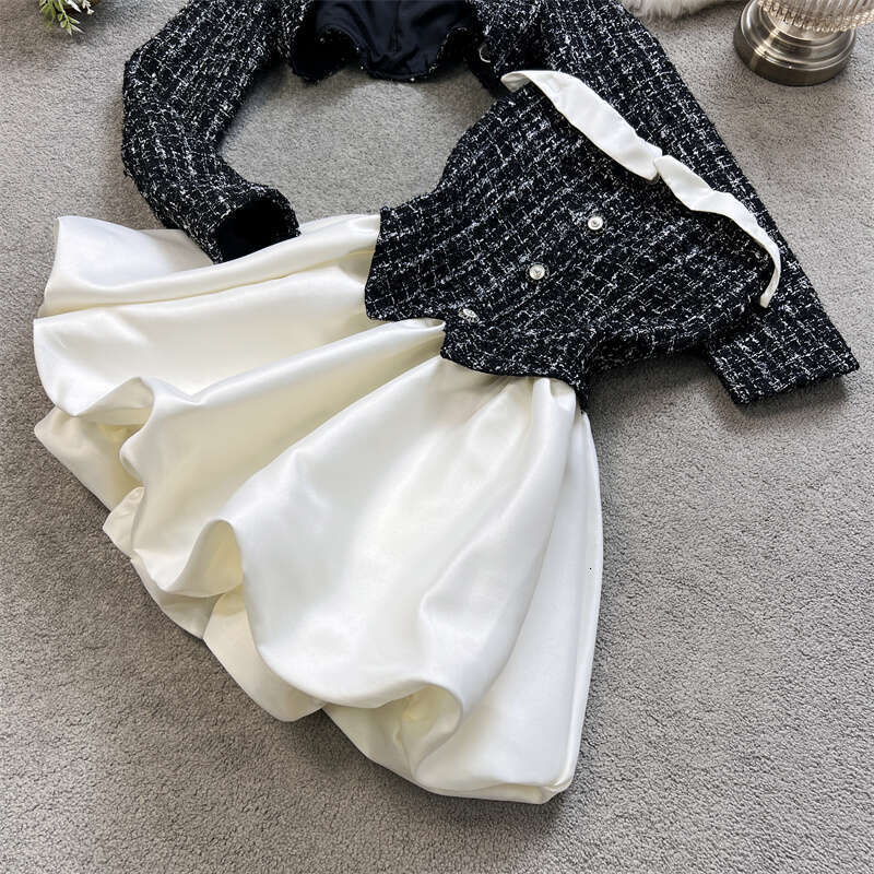 Floral Fragrance Designer Set Women's Autumn Fashion Short Jacket+High Waist Sexy F Set Skirt, Date Skirt luffy Mini Dress Two-Piece