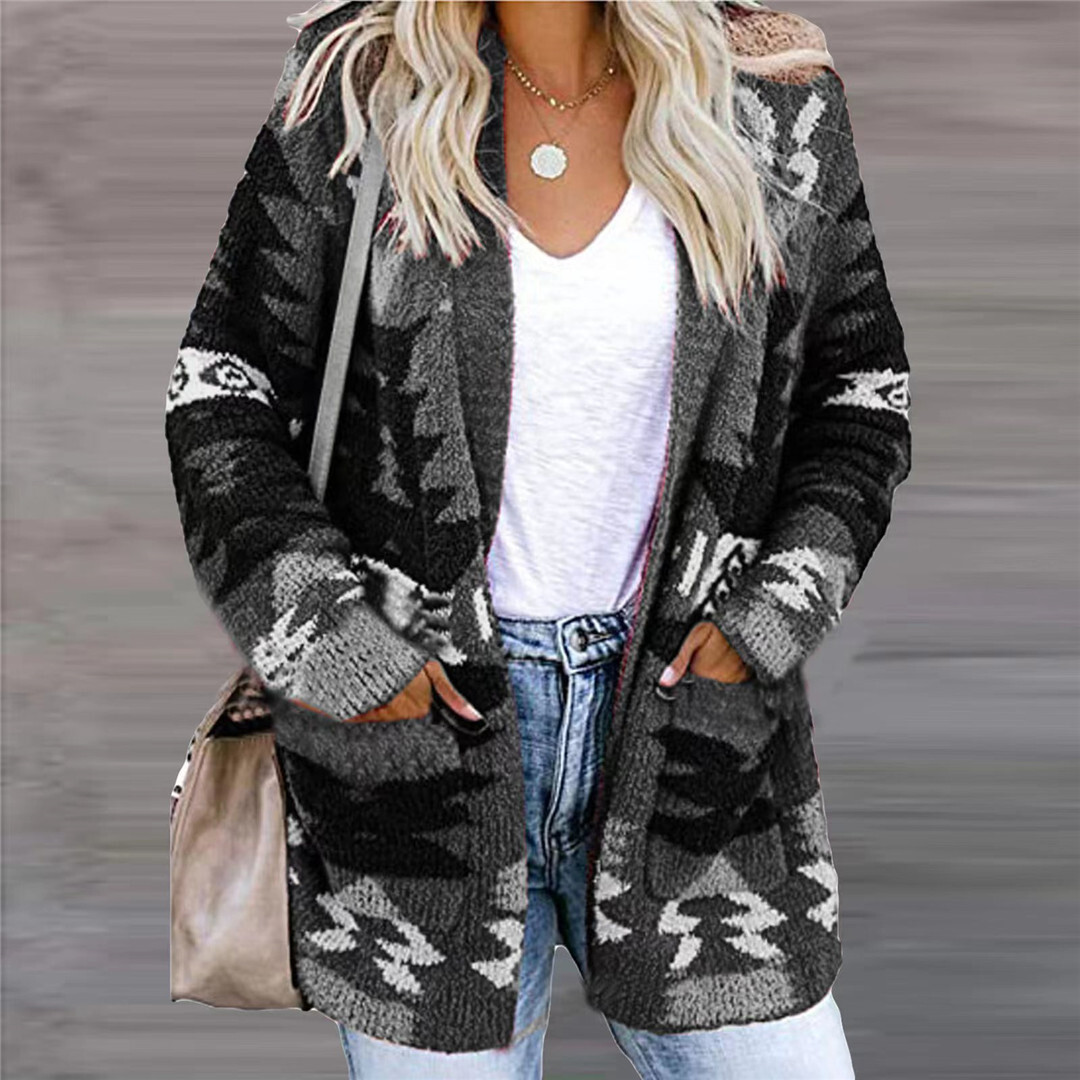 Autumn/Winter Women's Loose Halloween Sweater Christmas Printed Knitted Cardigan Cardigan Autumn Warm Clothing Vintage Sweater