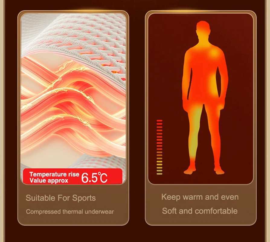 New Turtleneck Thermal Underwear Sets Men Fleece Sweater Blouse Long Sleeve Thermal Underwear Suit Winter Compression t-Shirt LX241104