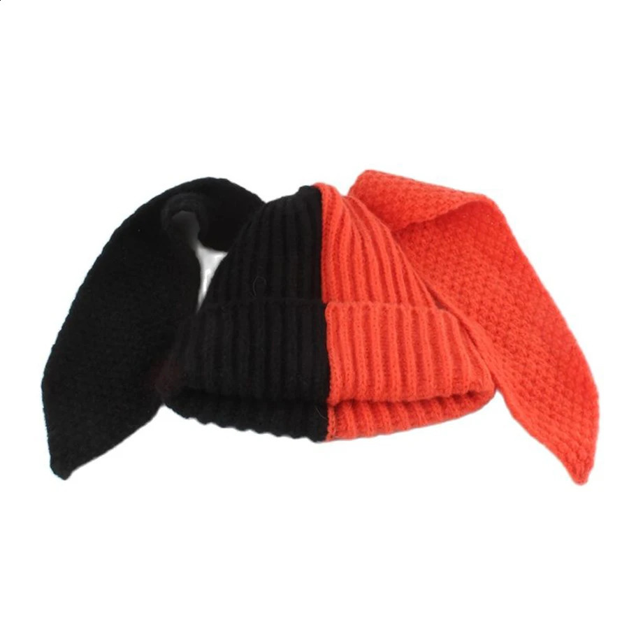 Winter Skullies Beanies Women Long ears Rabbit Cute Hat Crochet Knitted Costume Beanie Hats Christmas Gift Hiphop Cap 241105