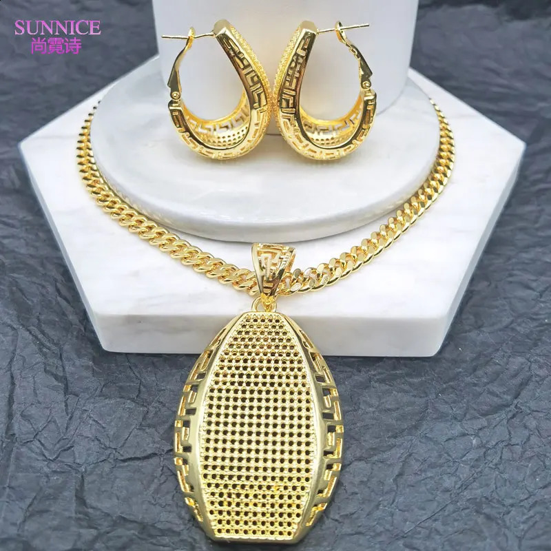 18k Gold Plated Jewelry Set for Women Wedding Italian Jewellery Sets Bride Necklace and Earrings African 241105