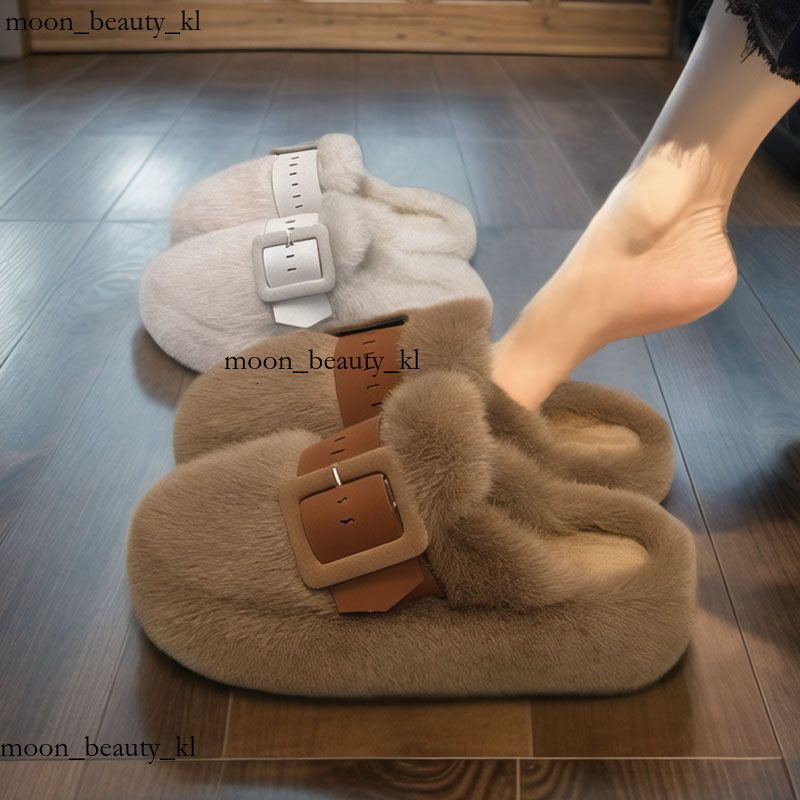 Outdoor Leisure Shoe Baotou Hairy Slippers For Women's Outdoor Wear 2024 New Autumn And Winter Thick Soled Soft Soled Anti Slip Cotton Slippers F