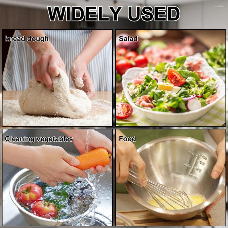 Bowls 5Pcs Stainless Steel Mixing Multipurpose Soup Basin Nesting Whisking Set For Kitchen Cooking Baking Storage