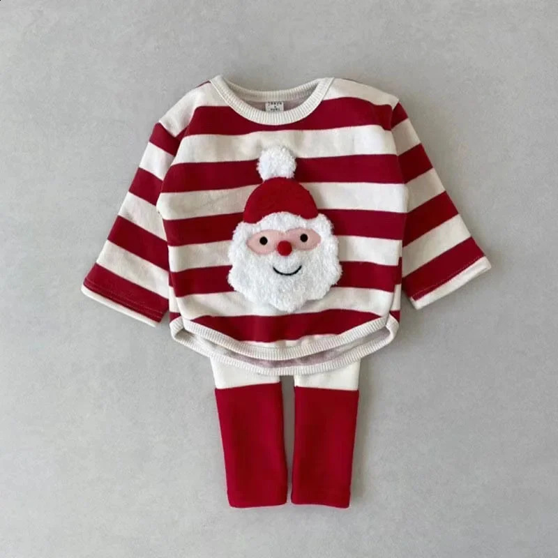 Purchase 2 wholesale baby clothing items for 2024 autumn and winter baby Christmas clothing with velvet jumpsuit or sweater top 241105