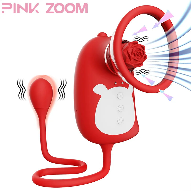 Thrusting RoseDildo Vibrator for Women Clitoris Stimulator Sucker Vacuum Vibrating Egg Nipple Sucking Female Sex Toys Adult 241105