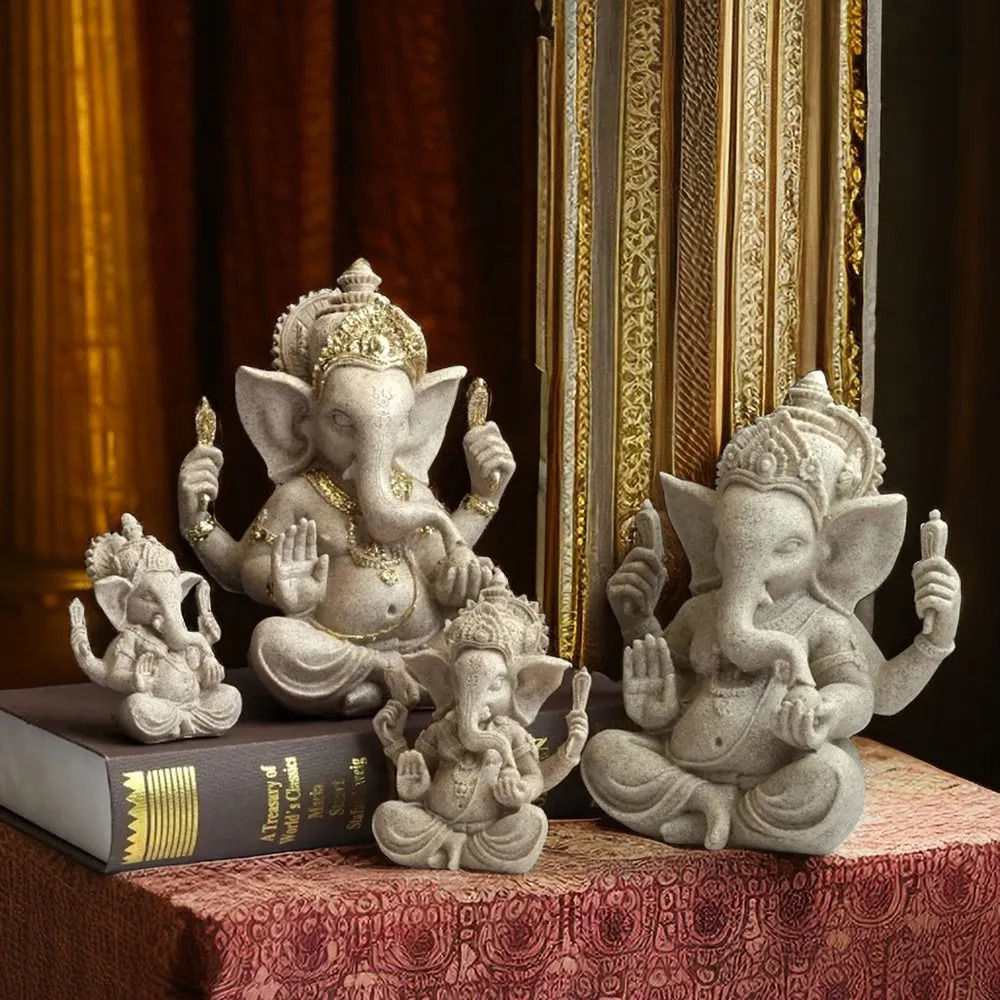 Resin Indian Ganesha Shiva God Statue Sai Baba of Shirdi Sculpture Lord Hanuman Hindu Buddha Religious Fengshui Home Decor 241105