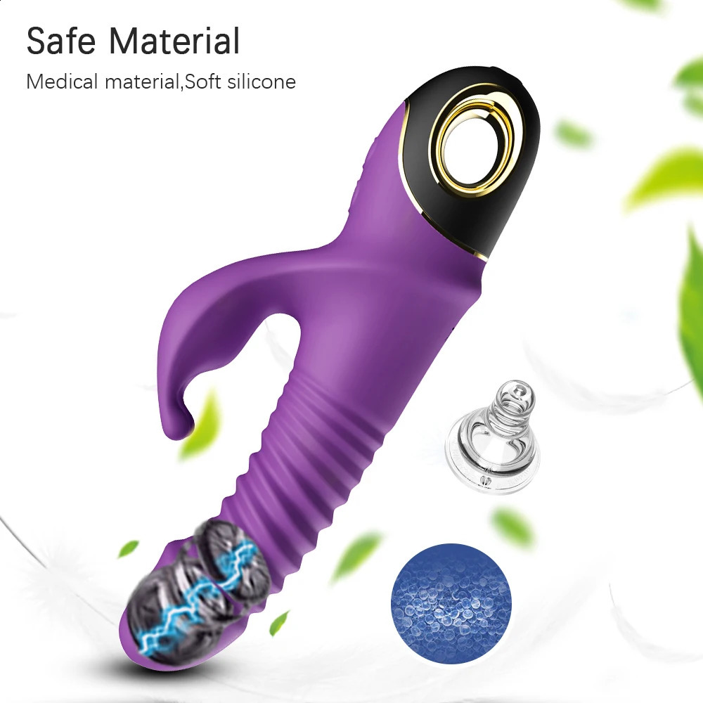 Rabbit Vibrator 360° Automatic Telescopic Rotation GSpot Clitoris Stimulator Vaginal Masturbator Sex Toys for Women 241105