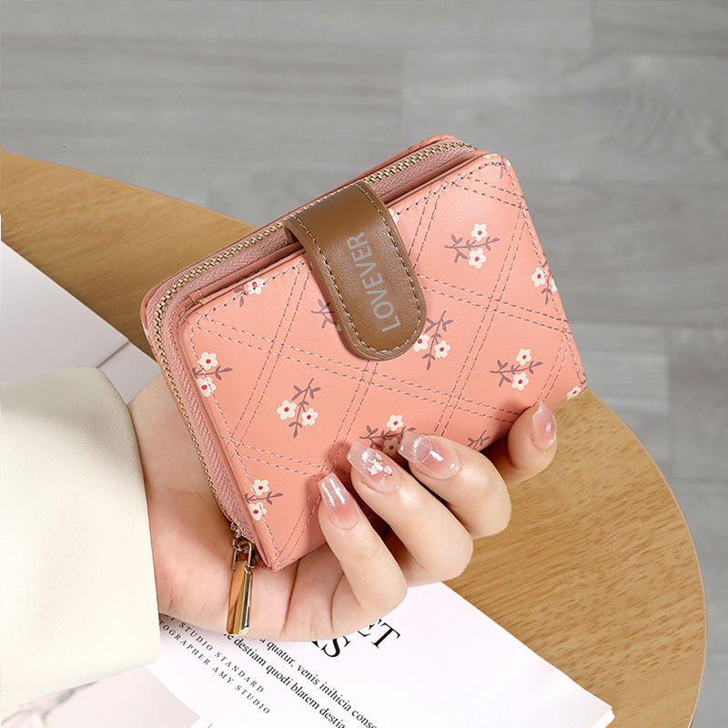 Small floral new coin purse, small wallet for women, high-end and minimalist printed women's wallet