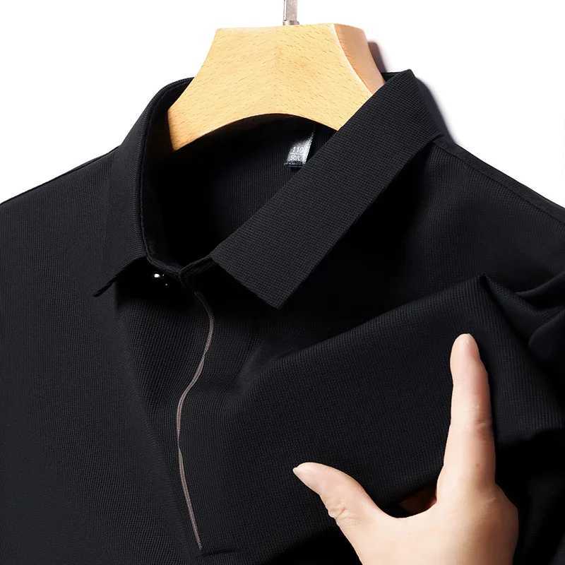 2024 Summer New Mens Business Solid Short Sleved Shirt Comfortable Cool Casual Fashion T-shirt W241104