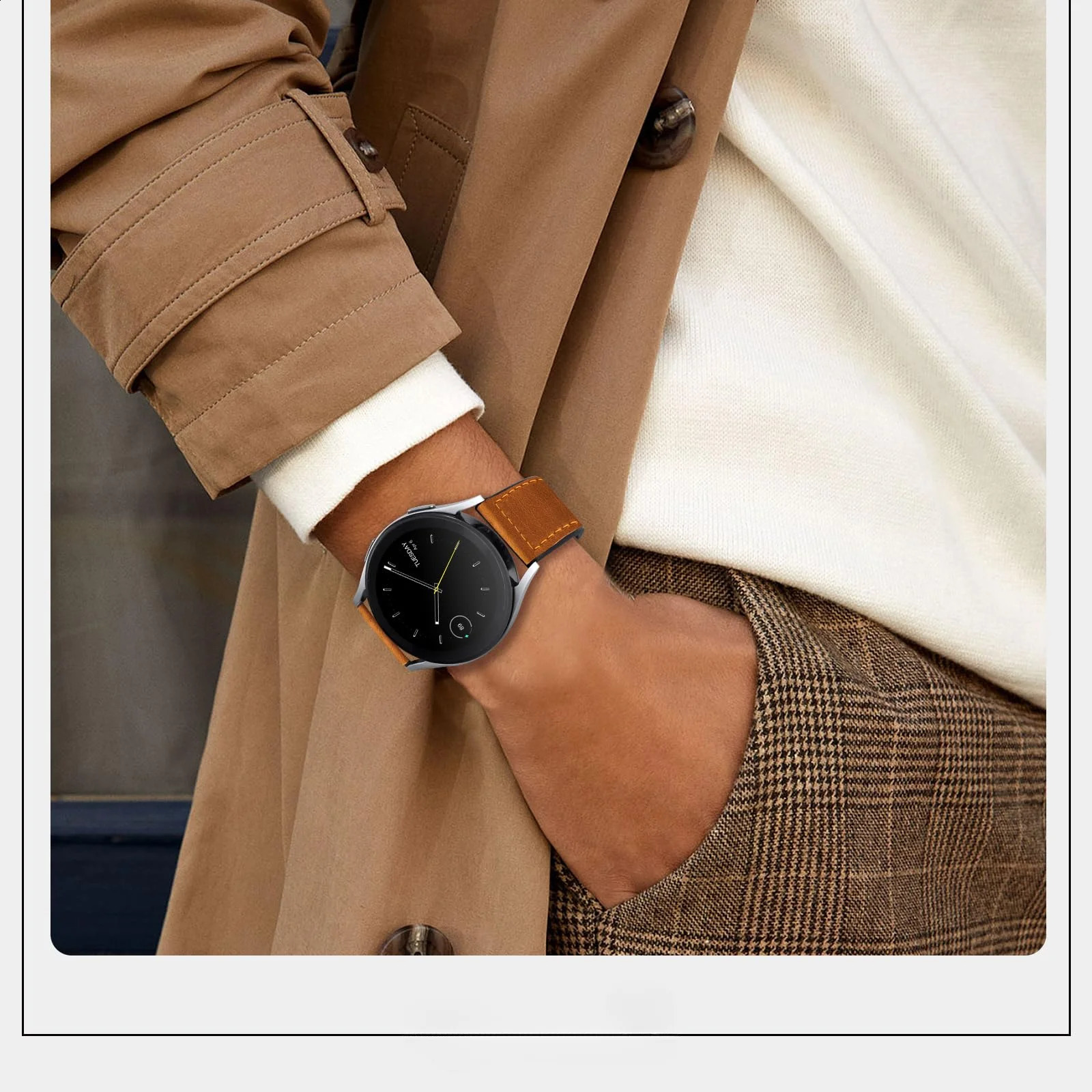 Magnetic Leather Strap Galaxy Watch 7 6 4 5 pro 40mm 44mm 45mm 4246mm bracelet for Classic 43mm47mm 241105