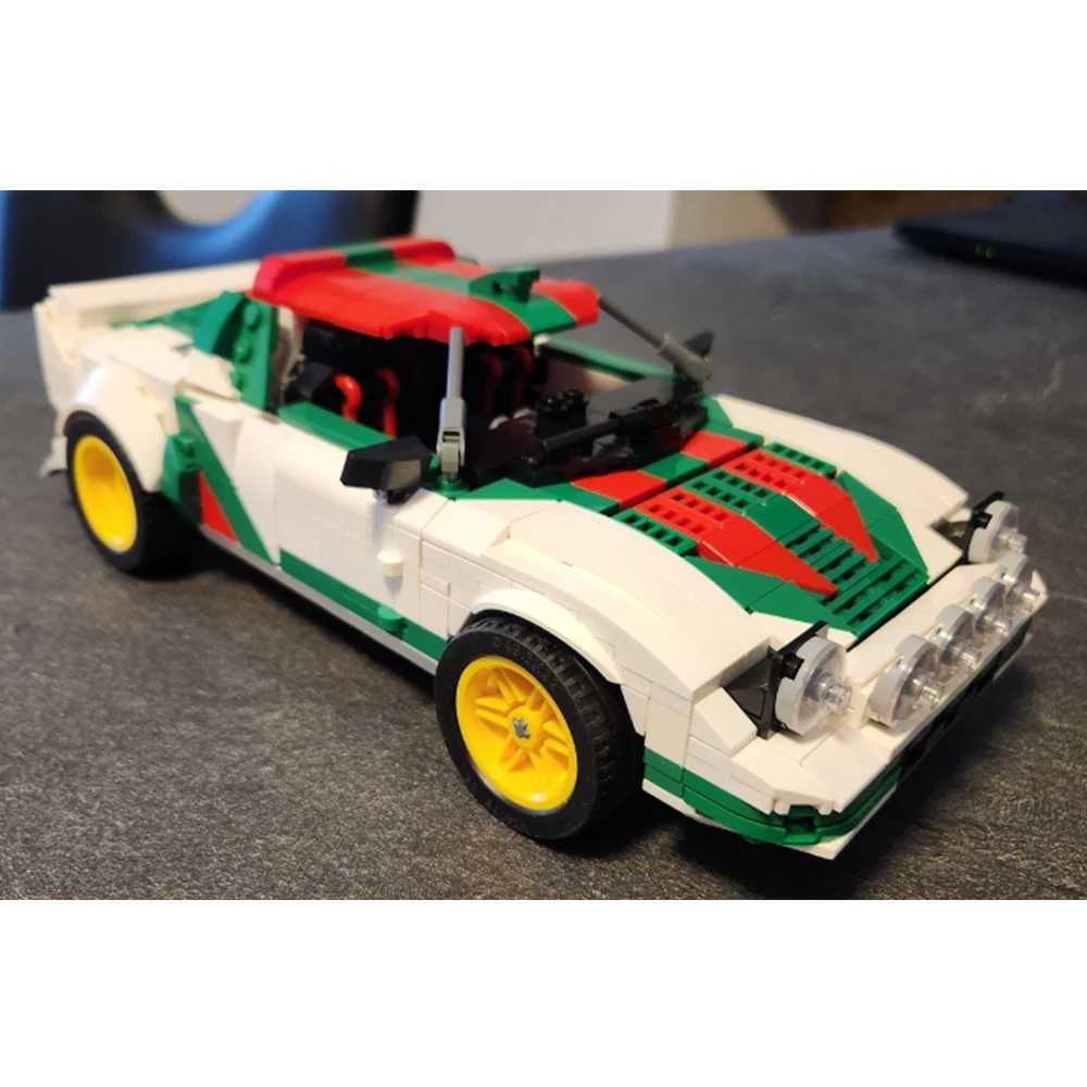 Free shipping Blocks 1023 pieces of MOC Speed Champion Lancia Rally assembled racing models toy technology car building blocks DIY childrens birthday 