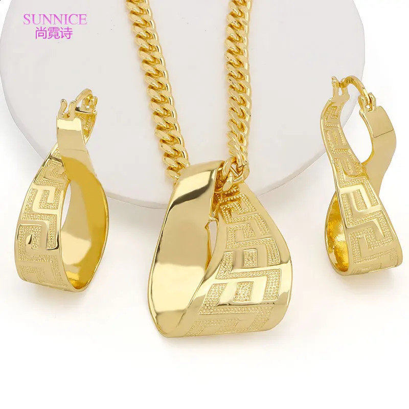18k Gold Plated Jewelry Set for Women Bridal Jewellery Sets African Wedding Necklace and Earrings Set 241105
