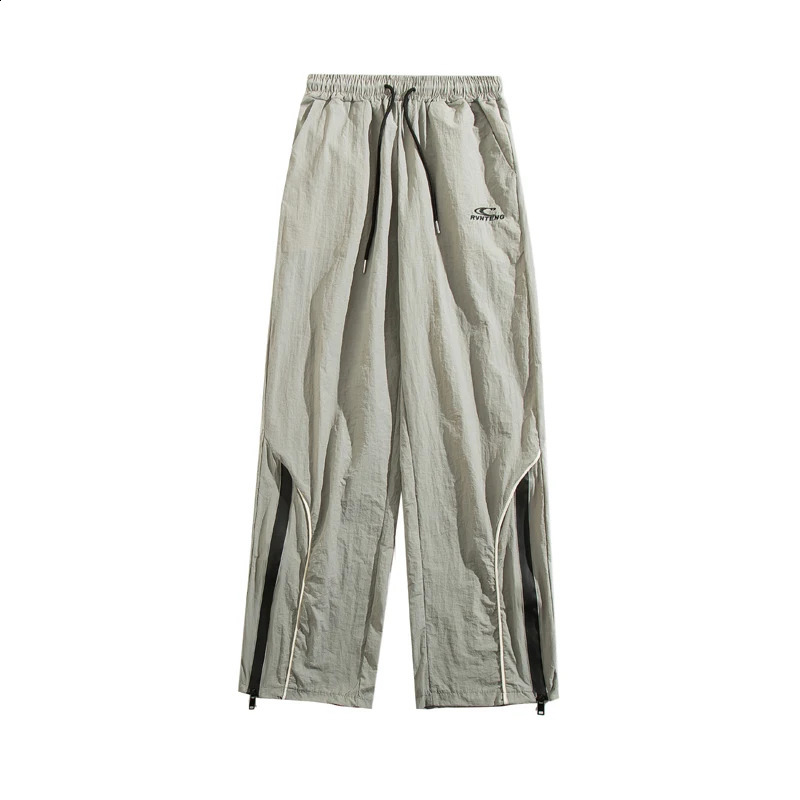 American Straight Mountaineering Pants Men Women Korean Version Loose Handsome Leisure n Zipper Mopping Wideleg 241105