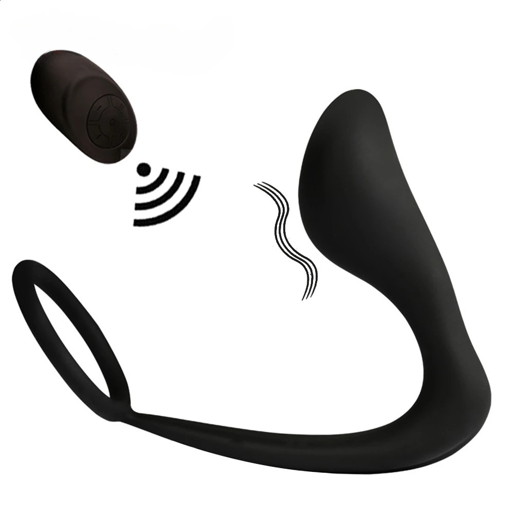 Male Prostate Massager Vibrator Silicone Penis Ring Delayed Ejaculation Butt Plug Anal Masturbator Sex Toys for Man Gay Couple 241105