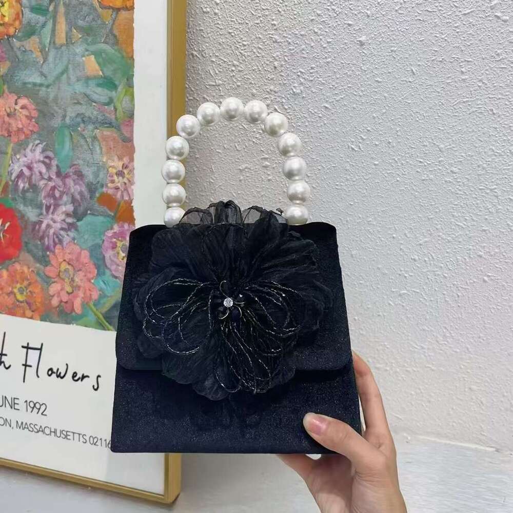 Veet Beads Beaded Square Fashion Appliques Ral Women's Handbag Wedding Party Clutch Purse Shoulder Messenger Bag