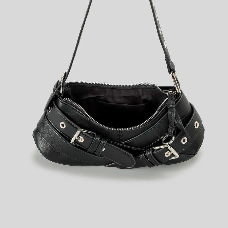 Designer Bag Vintage Belts Deco Women Shoulder Bags Designer Armpit Bag Punk Motorcycle Bag Luxury Pu Leather Lady Handbag Small Female Purse