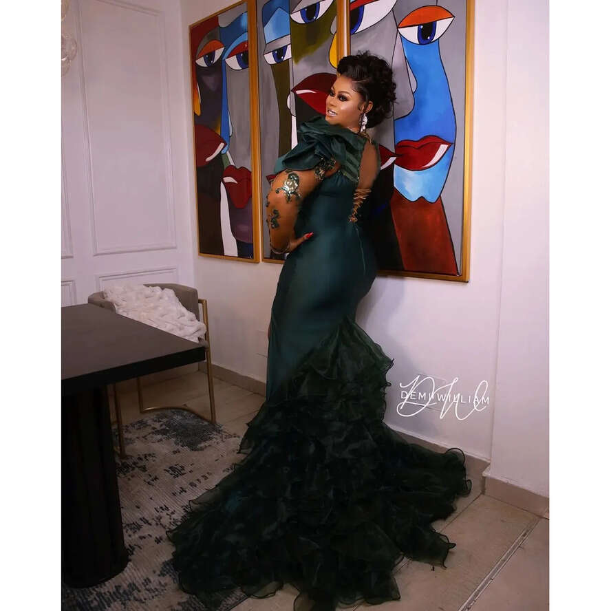 Arabic Aso Ebi Urious Mermaid Prom Dresses Lace Beaded Evening Formal Party Second Reception Birthday Engagement Gowns Dress ZJ
