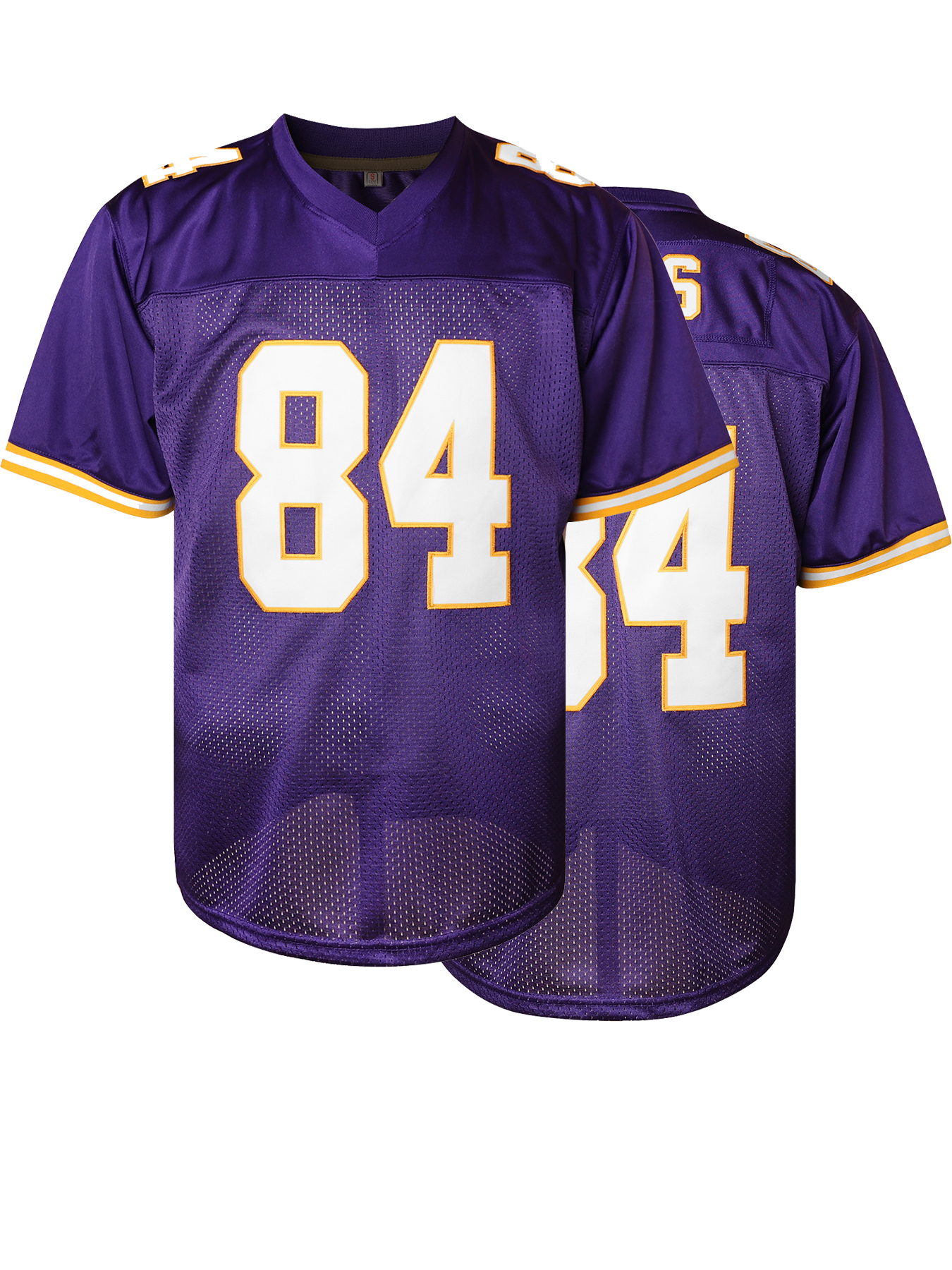 Men's Short Sleeve V-Neck Football Jersey - Breathable, Comfy, Letter And Number 84 Embroidery Top For Summer Sports, Casual Wear