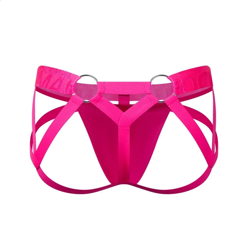 Men Sexy G String Thong Erotic Jockstrap Bondage Underwear Penis Pouch Strap Harness Lingerie Hollow Underpants Ice Silk 241105