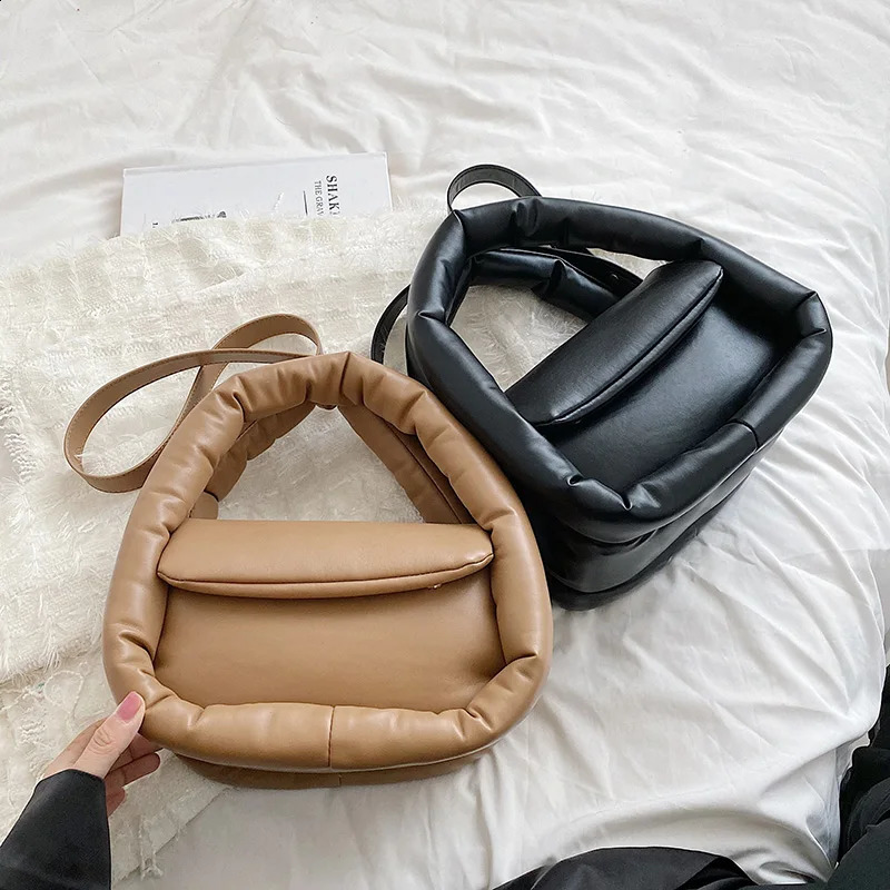 Fashion handbag womens shoulder bag PU leather space pad cotton cross body bag winter wallet 241105