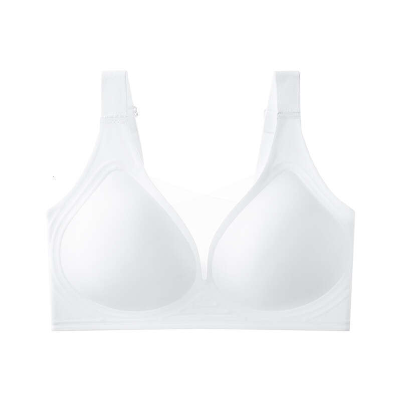 shanshi bra set Jelly full cup seamless cross mesh size underwear thin fit large chest display small anti sagging bra