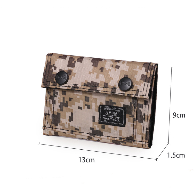 Student Casual Camouflage Designer Canvas Bag For Women Korean Style Short Wallet For Men, Trendy Style