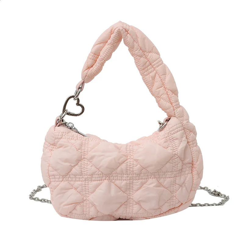 Folding Mini Cloud Bag Fashion Chain Shoulder Cross Body Bag Womens Wallet Silver Bag Womens Travel Shopping Bag 241105