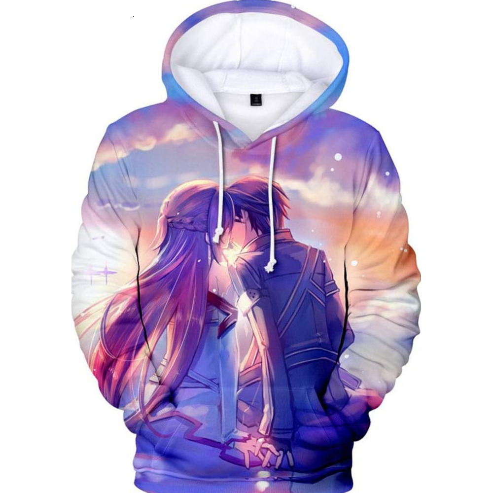 Hoodie for Mens Womens Anime Sword Art Online SAO Hoodie Sweatshirt Adult Cosplay 3D Printed Hooded Pullover Sweater Graphic Fashionable, cool, and wa