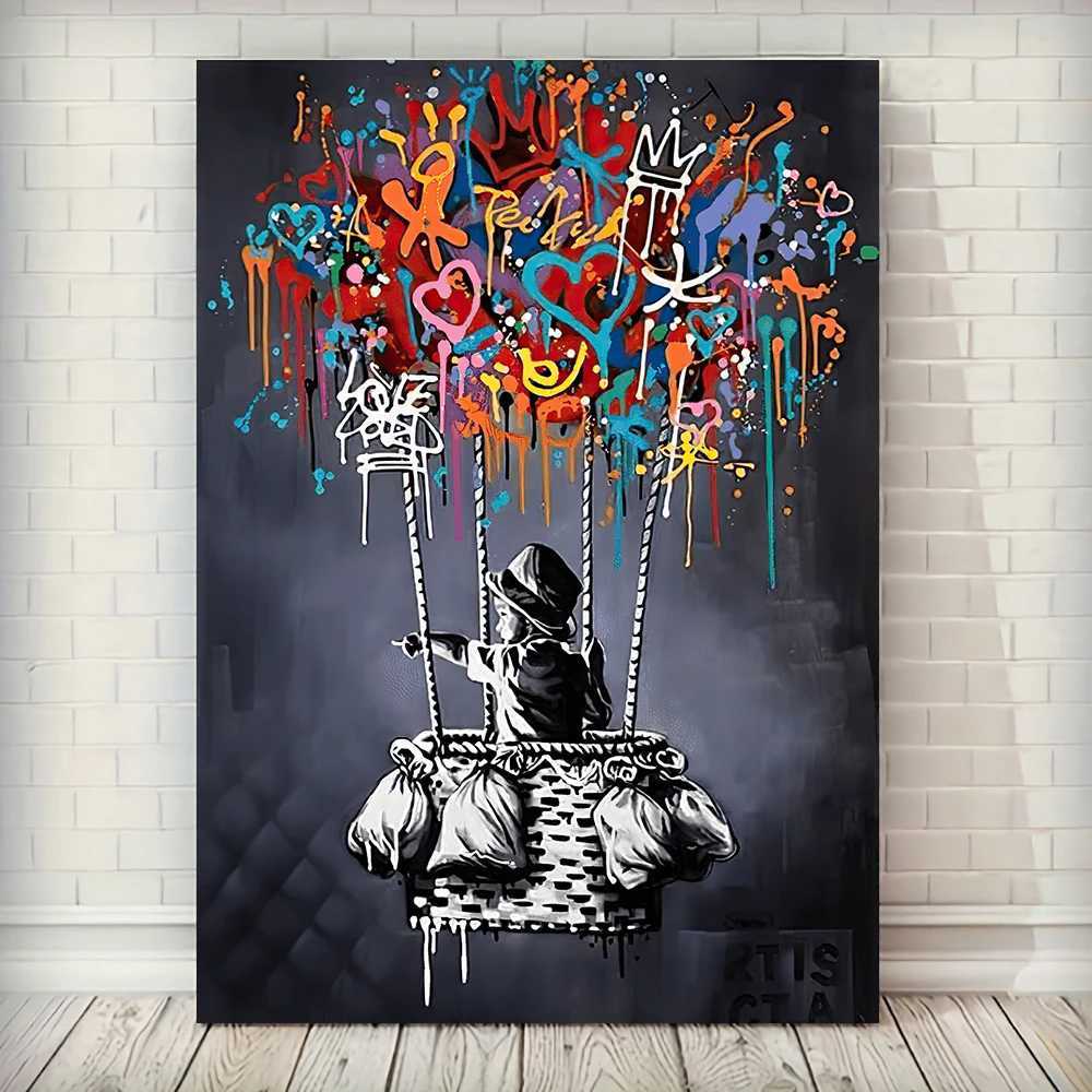 ic Abstract Wall Art Banksy Street Graffiti Wall Art HD Canvas Print Poster Home Living Room Bedroom DecorationXJ241104