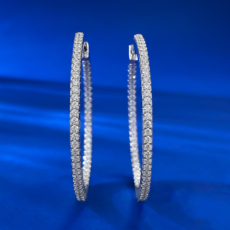 Choucong Ins Top Sell Clip Earrings Luxury Jewelry 925 Sterling Silver Pave White Sapphire CZ Diamond Eternity Fashionable Versatile Women Wedding Ear