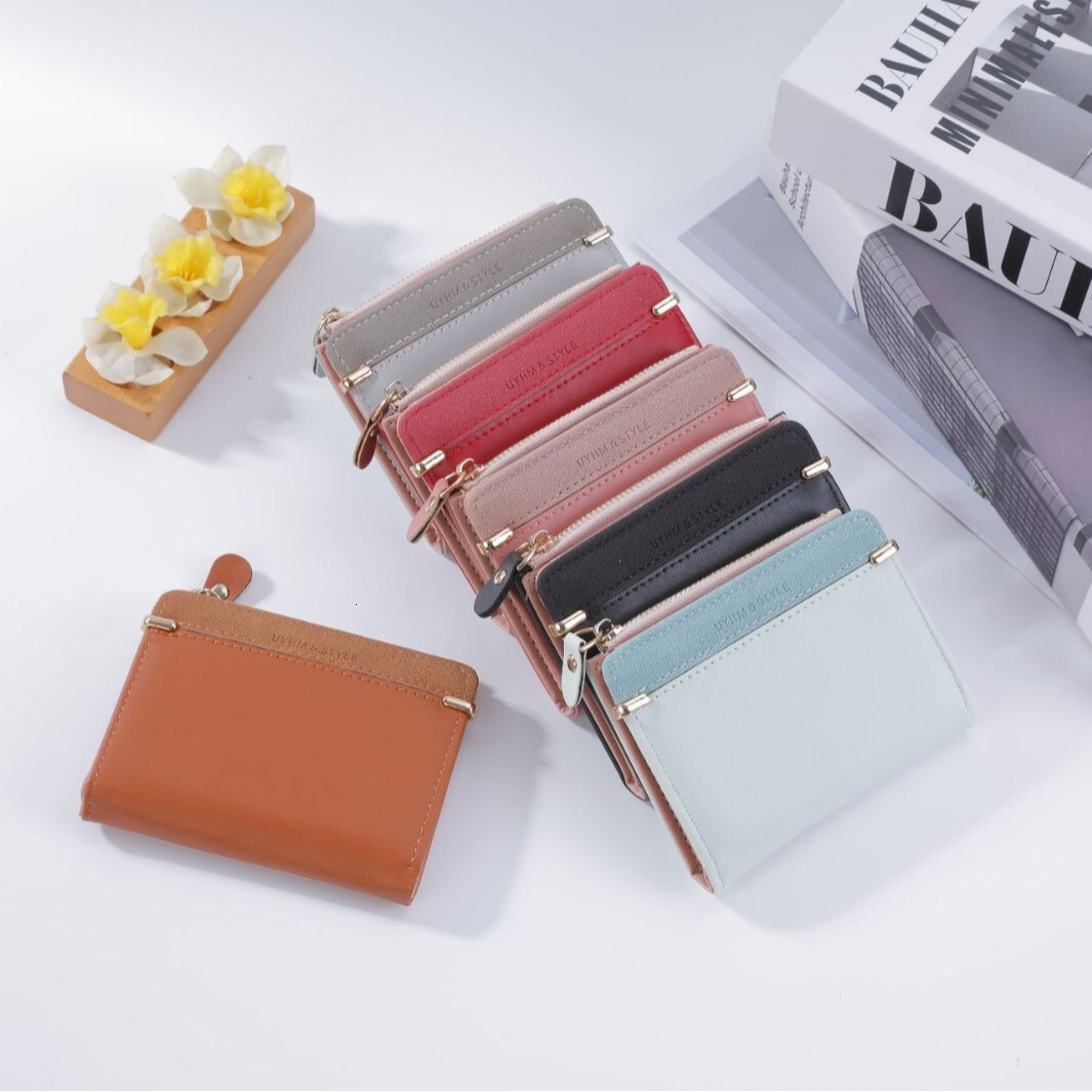 New Fashion Short Women's Zipper Wallet Korean Version Simple and Versatile Student Wallet Women's Wallet Clip Bag