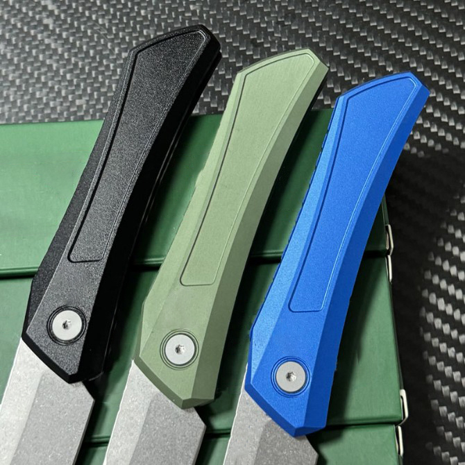 High Quality DS101 Folding Knife CPM-MagnaCut Stone Wash Tanto Blade Aviation Aluminum Handle Outdoor Camping Hiking Fishing EDC Pocket Knives