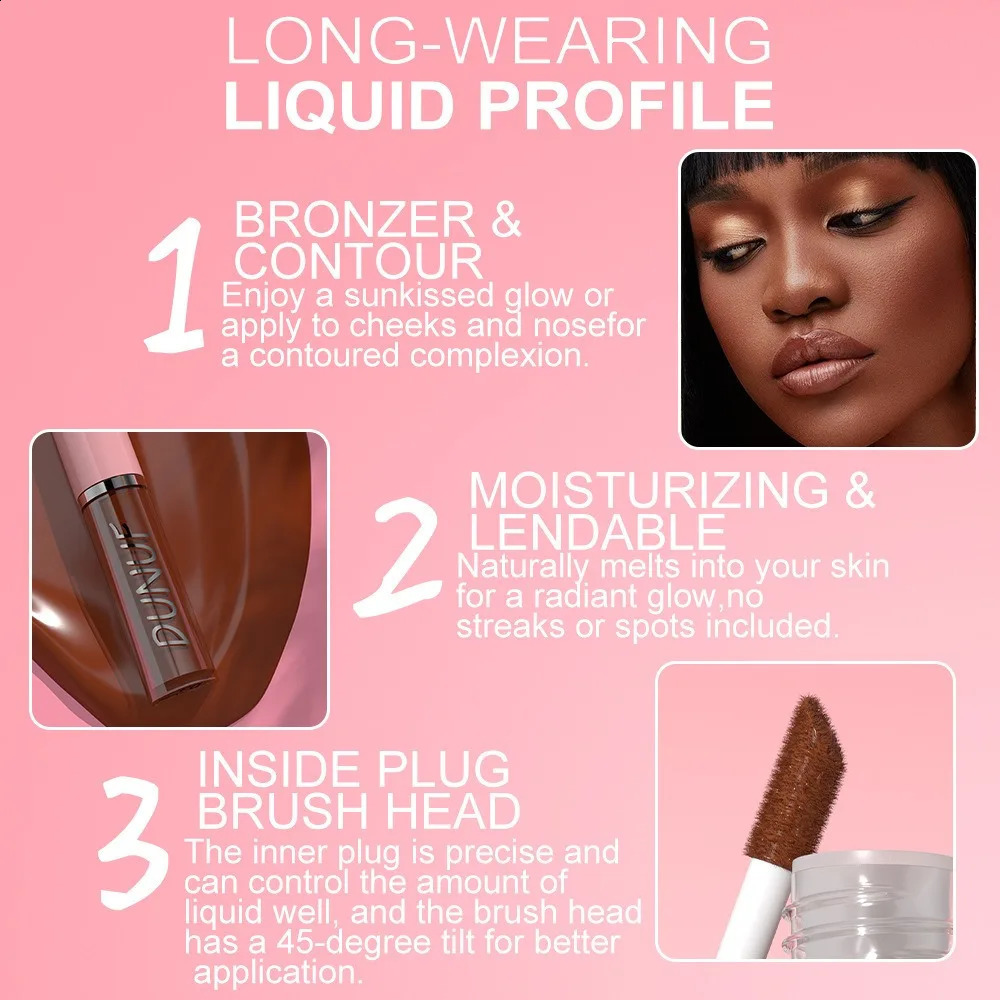 Dark Matte Liquid Contour Stick Natural Shadow Concealer Waterproof Lasting Contouring Wand V-face Shaping Face Outline Bronzer 241105
