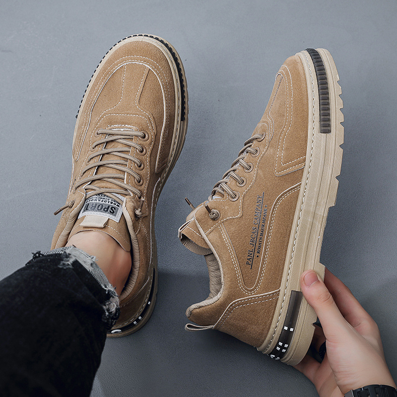 Autumn new workwear height increasing casual low top board work men's chef labor protection shoes men