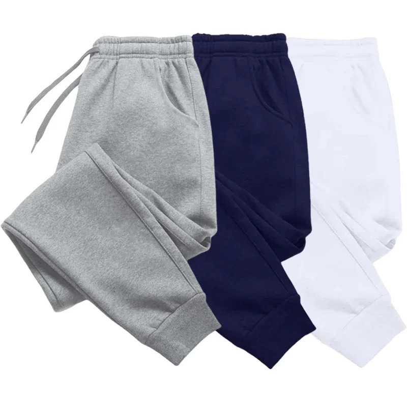 Mans Sweatpants Autumn Winter Print Fleece Warm Jogging Pants Male Outdoor Tracksuits Harajuku Streetwear Casual Trousers 241104