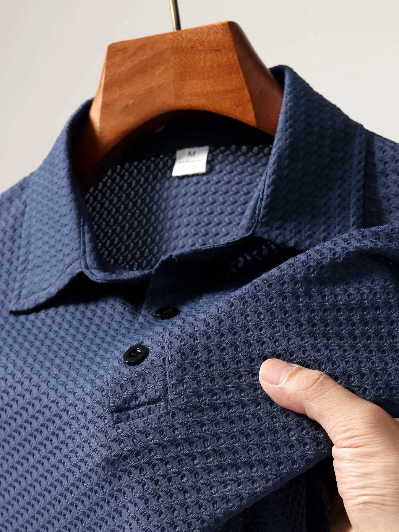 Summer New Mens Short Sleeve T-shirt Cool and Breathable Shirt Business Casual Sweat Absor Tops S-3XL W241104