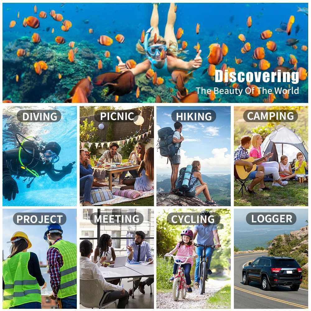 Wifi Action Camera 4K HD 1080P Waterproof Pocket Camera HD 1.3-inch LCD Sn 270 degree Rotating Sports Camera M241104