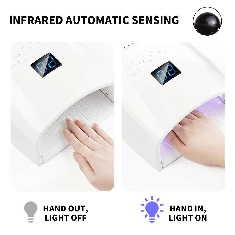 Professional Rechargeable Infrared Sensor Nail Lamp 33LED with 3 Timers Fast Cure All Gel Nail Polish Nail Drying Salon Tools 241104