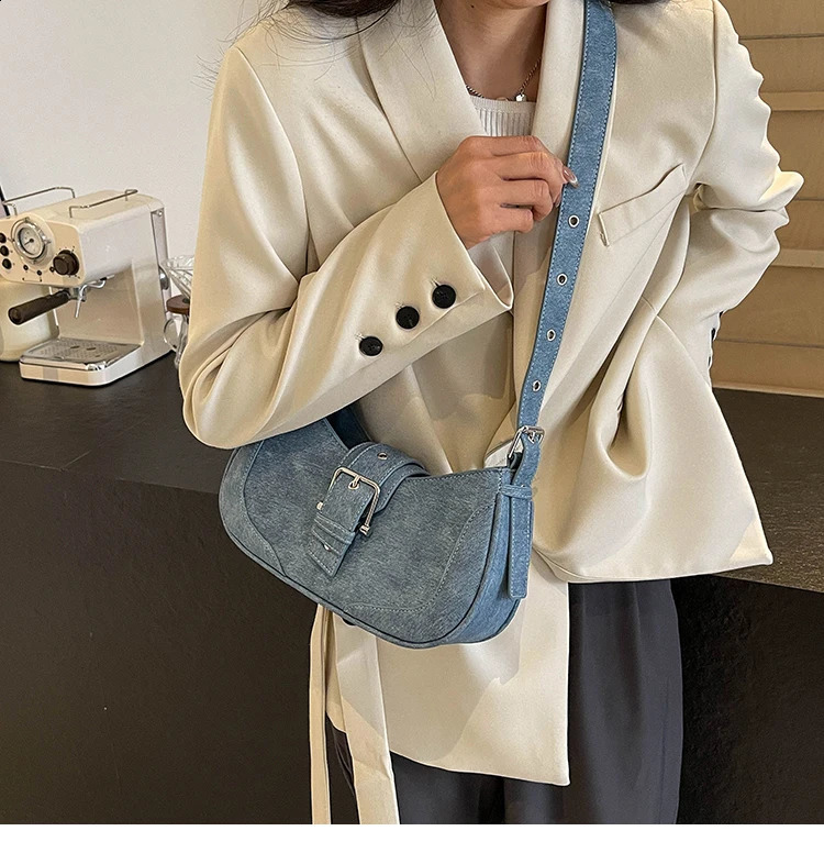 Fashion denim handbag womens casual handbag and wallet womens cross body messenger bag 241105
