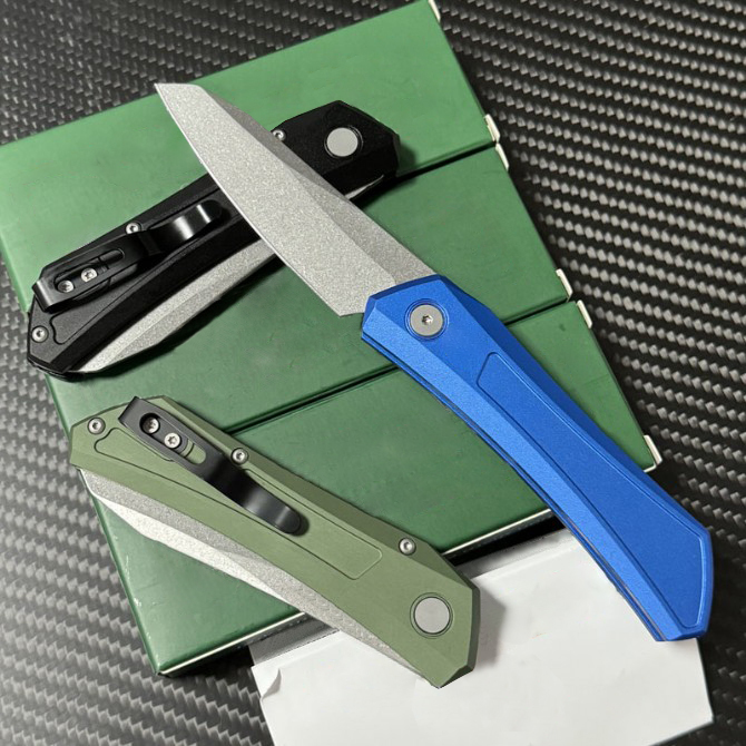 High Quality DS101 Folding Knife CPM-MagnaCut Stone Wash Tanto Blade Aviation Aluminum Handle Outdoor Camping Hiking Fishing EDC Pocket Knives
