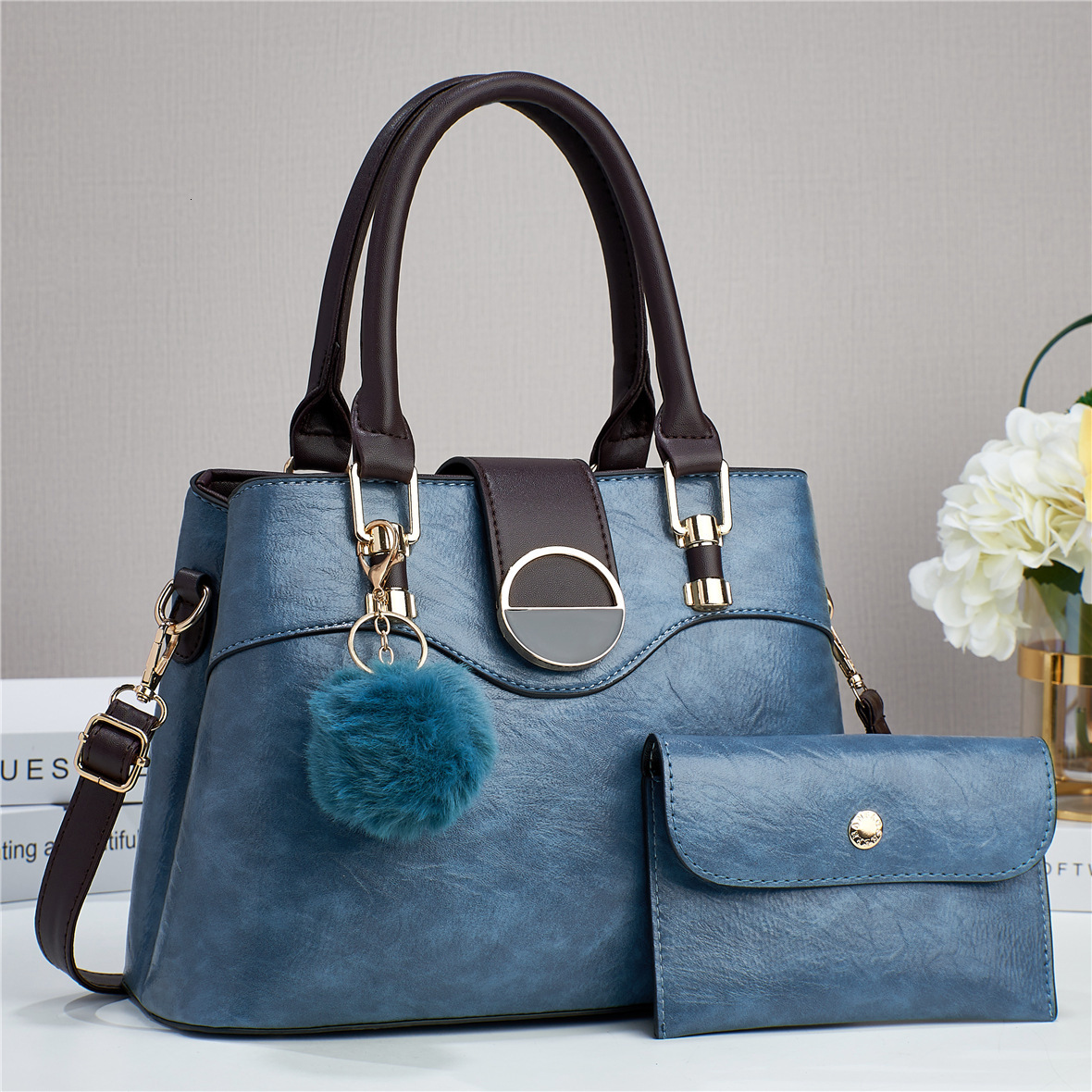 Designer's new spliced mother and baby simple solid color large capacity single shoulder women's texture bag trendy bag