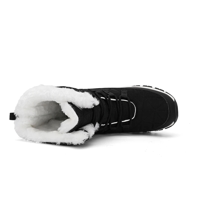 White 2021 Women Winter Snow Boots Waterproof Fur Ed Frosty Warm Anti-Slip Furry Ankle Shoes Outdoor Mujer