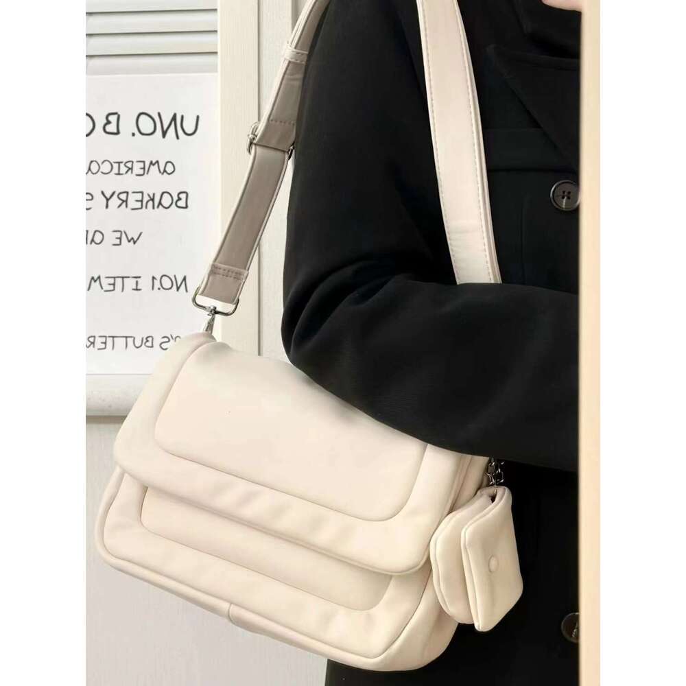 Designer Bag JIAERDI Harajuku Soft Messenger Bag Women Leather Large Capacity Casual Cloud Crossbody Bags Ladies Vintage White Handbag 2024 handbag