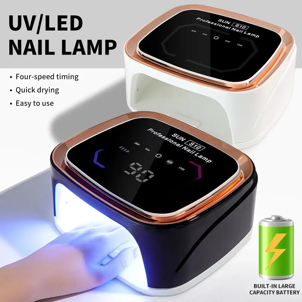 Professional Rechargeable Nail UV LED Lamp Dryer HD Display Smart Wireless Nail Drying Lamp for Fast Dry Curing All Polish Gel 241104