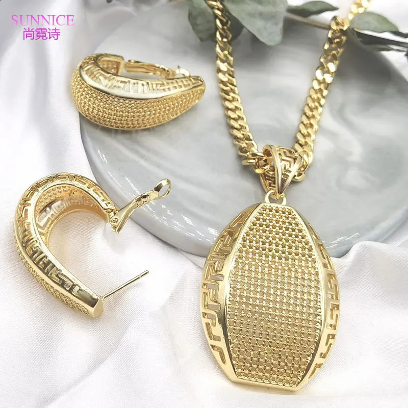 18k Gold Plated Jewelry Set for Women Wedding Italian Jewellery Sets Bride Necklace and Earrings African 241105