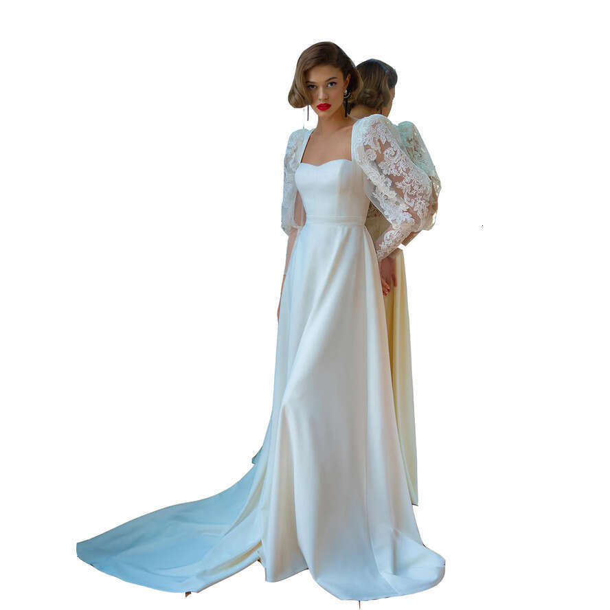 Wedding A E Dresses Bridal Gowns Elegant Sweetheart Lace Appli Illusion Long Sleeves Or Length Custom Boho Beach Vestido De Novia Plus Size Hollow