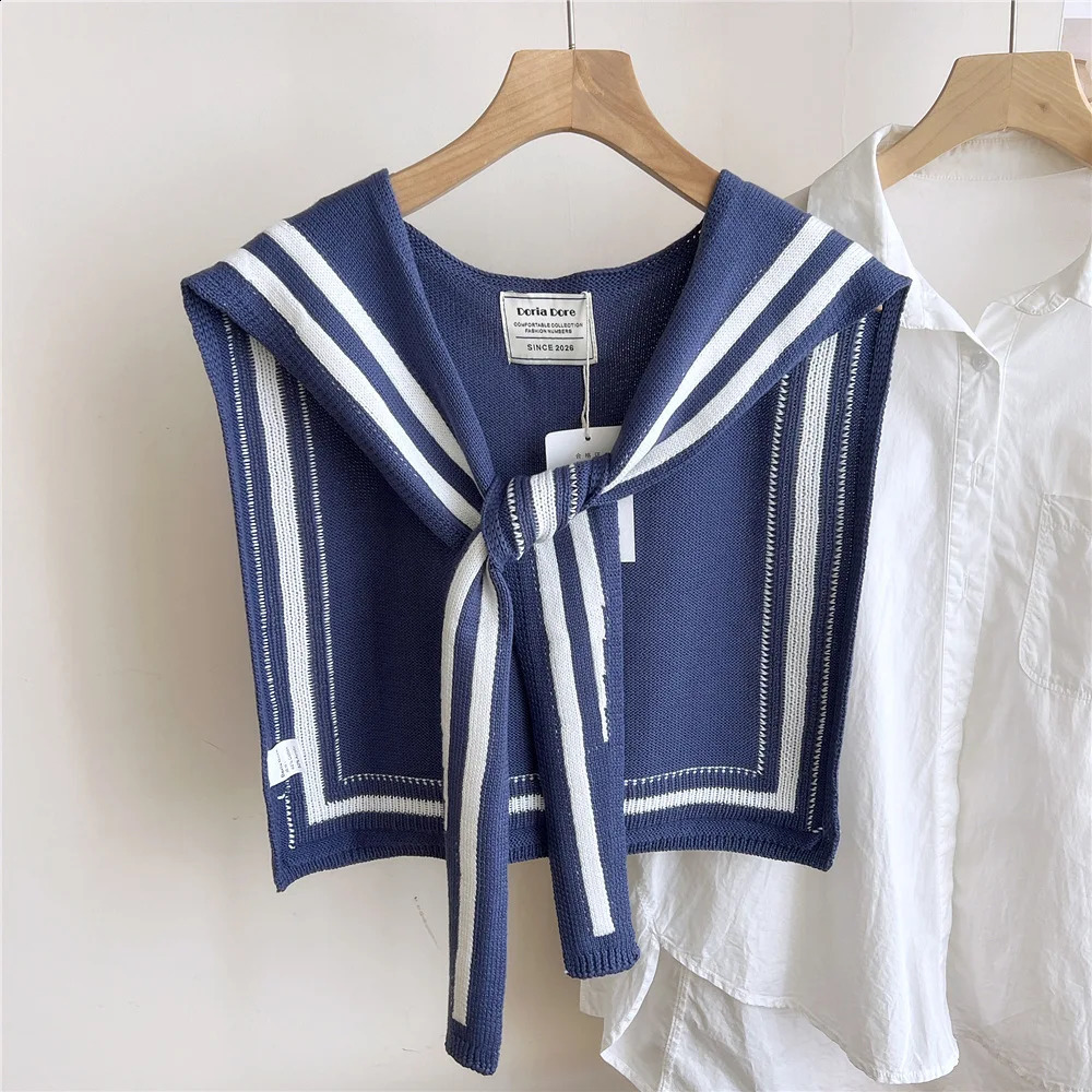 Poncho Cloak Korean Airconditioned Rooms Knitted Shawl Womens Spring and Autumn Cross Fashion Wrap Solid Scarf 241105