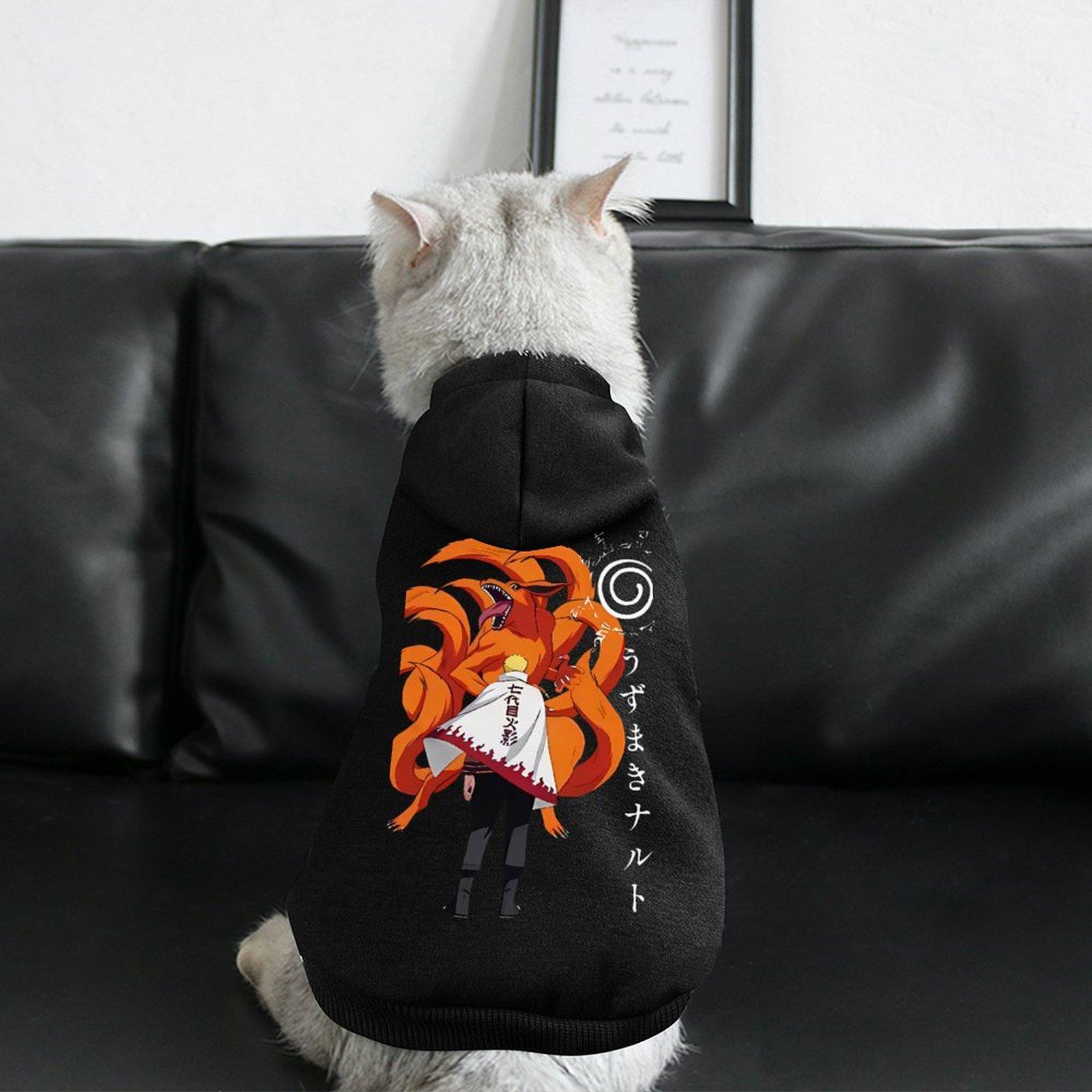 Casual New Dog Hooded Sweatshirt Breathable Anime Printing Dog's Hooded Sweatshirt Black Oversized Micro Elastic Fabrics Loose Fit Pet Hoody